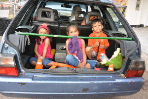 Dětský zádržný systém u vozu Škoda Forman v Kolumbii